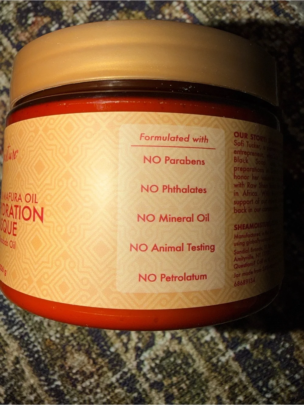 Shea Moisture Orange Intensive Hydration Hair Masque